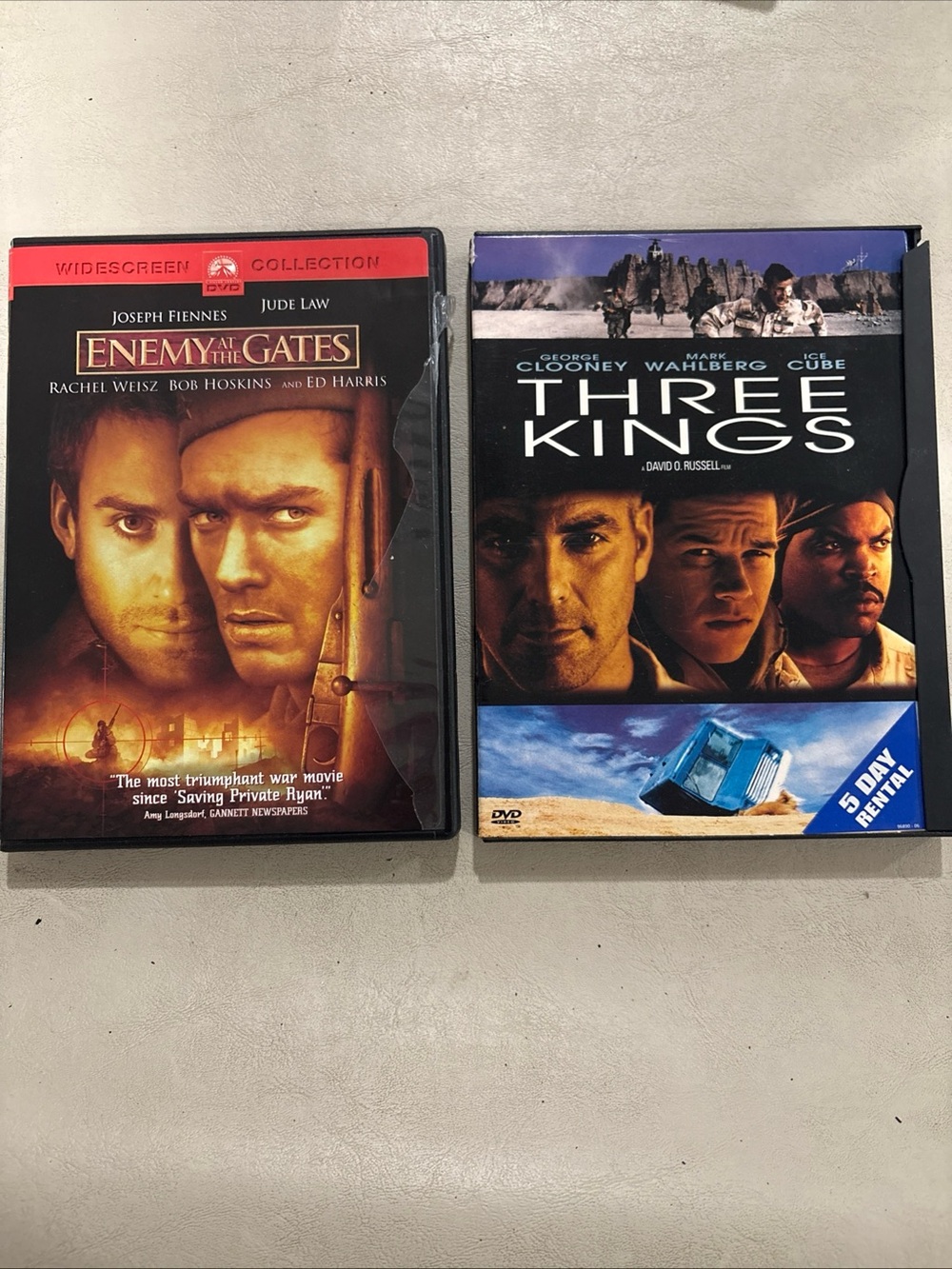 Enemy at the Gates and Three Kings Bundle of 2 DVDs, good condition